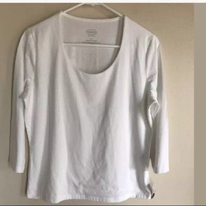 Talbots 3/4 Sleeve White Blouse NWT Size PM